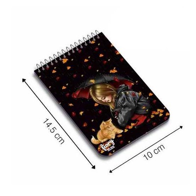 دفتر یادداشت مستر راد طرح دختر پاییز و گربه